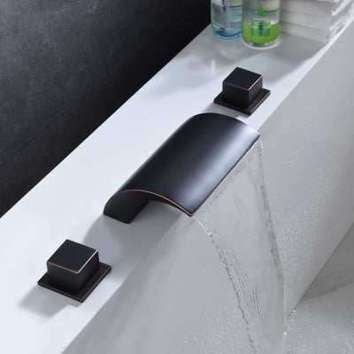 Roman Tub Faucet Oil Rubbed Bronze,Waterfall Tub Filler Faucet for High Flow