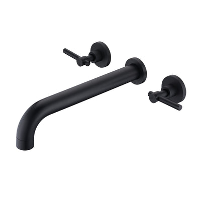 High Flow Rate Matte Black Wall Mount Tub Faucet