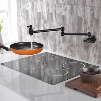 Bronze Pot Filler,Wall Mount Oil Rubbed Bronze,Dual Swing Joints and 24" extension
