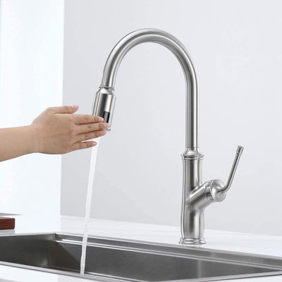 Touchless Kitchen Faucet with Pull Down Sprayer,Brushed Nickel Finish